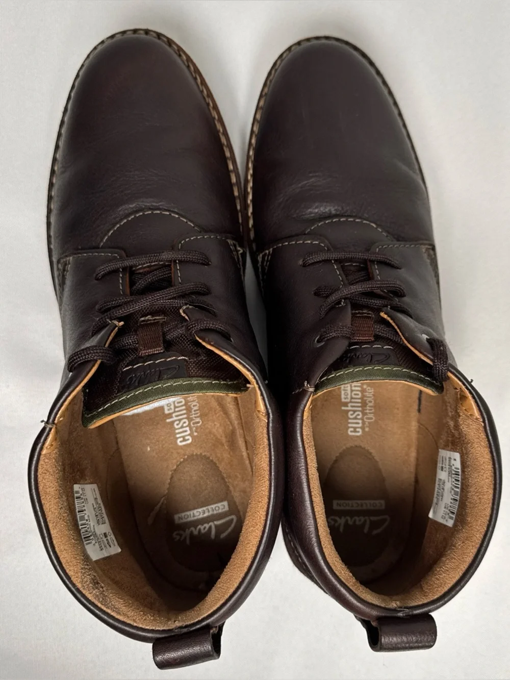 Clarks Edgewick Mid Boots Mens 11 Brown Oily Chukka Shoes Leather Lace Up Ankle